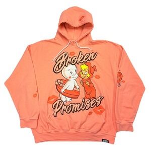 Broken Promises x Casper Lil Boo Thang Coral Pink Unisex Hoodie Large Streetwear